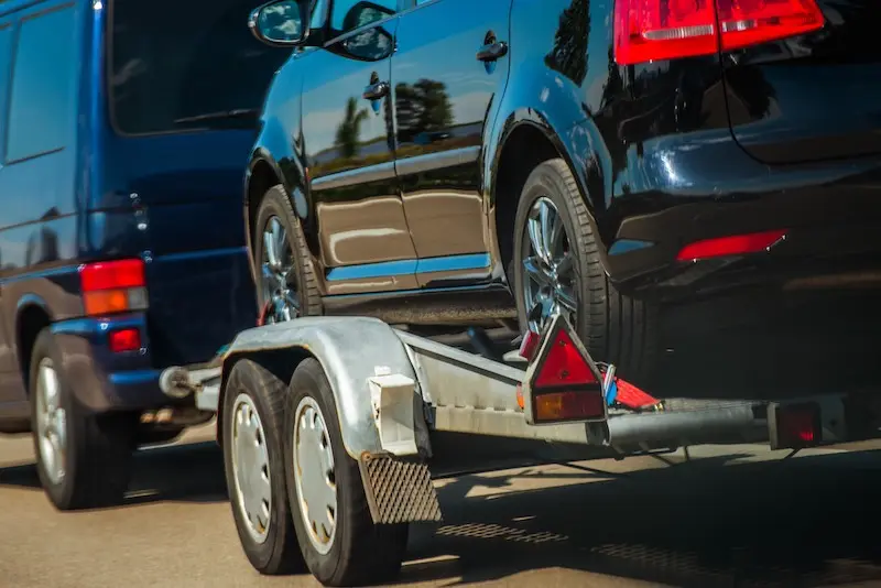 car on a trailer