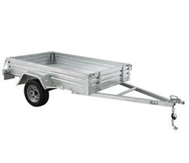 A box trailer available for immediate hire.