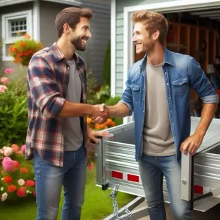 Renter is saving money by using Hire My Trailer and collecting a trailer from a neighbour.